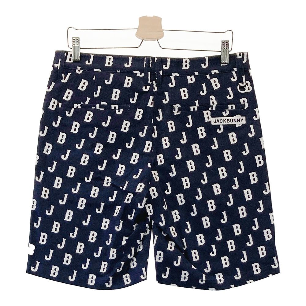サイズ 5 JACK BUNNY ジャックバニー ハーフパンツ ロゴ総柄 ネイビー系 240101529715 ゴルフウェア メンズ ストスト