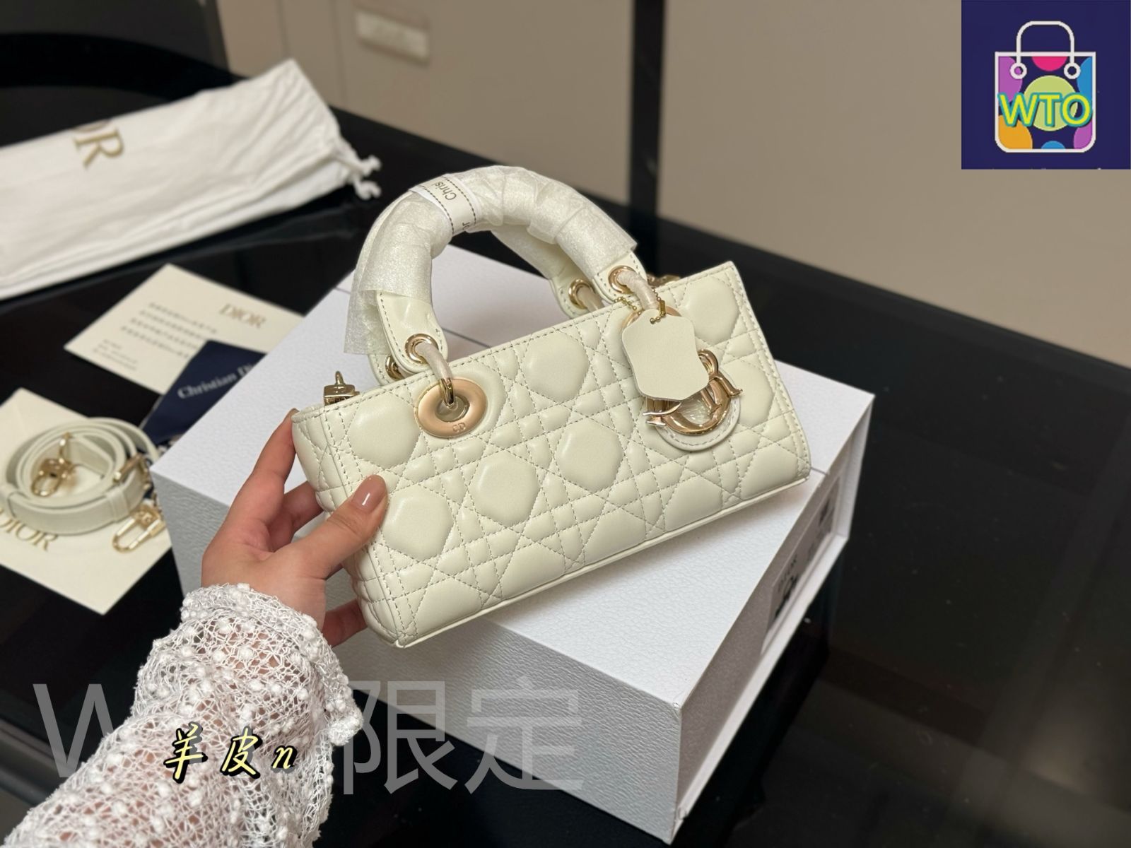 今日特価】Dior ディオール レディ横型ディアナバッグ 二本の
