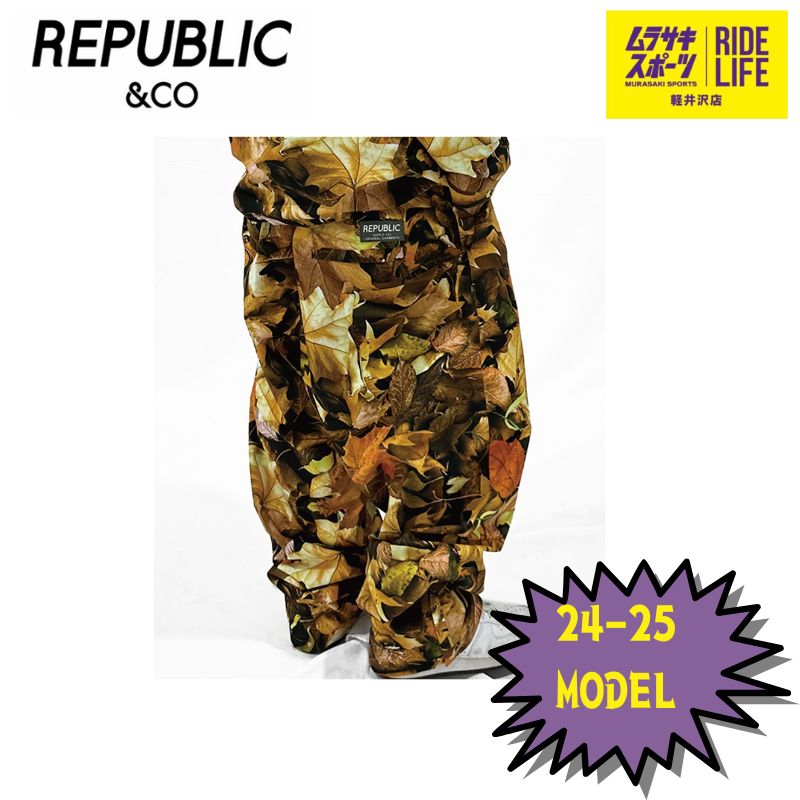 ムラスポ公式 REPUBLIC リパブリック WIDE EASY PANTS CAMO 24-25 メンズ スノーウエアー スノーボード 30％OFF