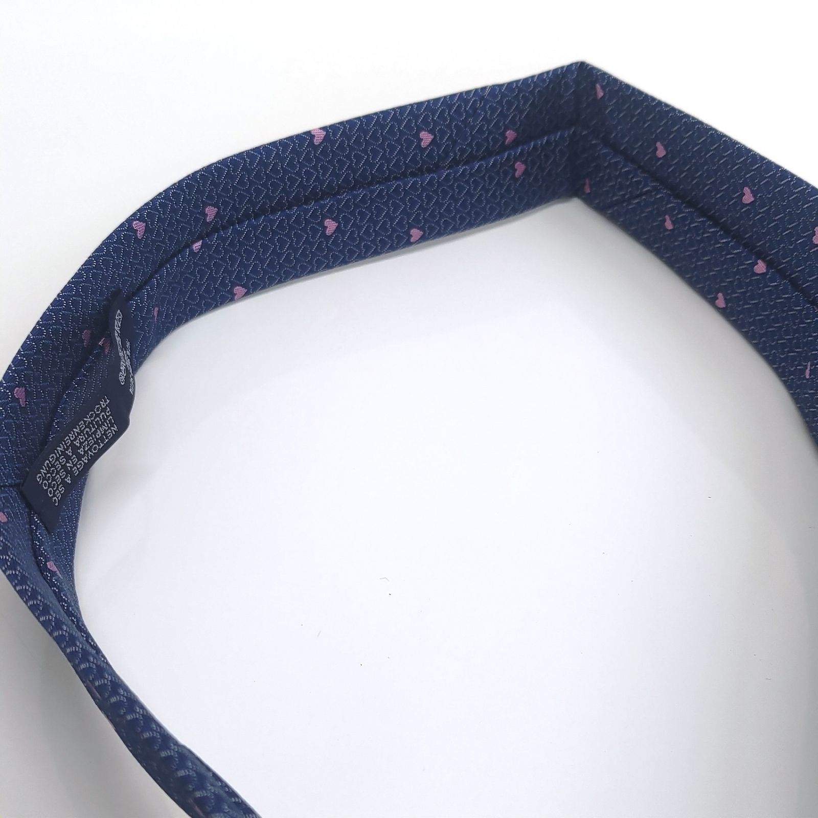 HERMES エルメス ネクタイ 未使用 保管品 タグ付き ハート柄 ブルー  