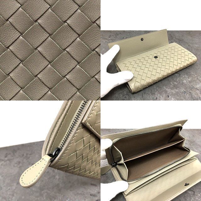 322 送料込み！ 極美品 BOTTEGAVENETA 長財布 ベージュ 総イントレ  