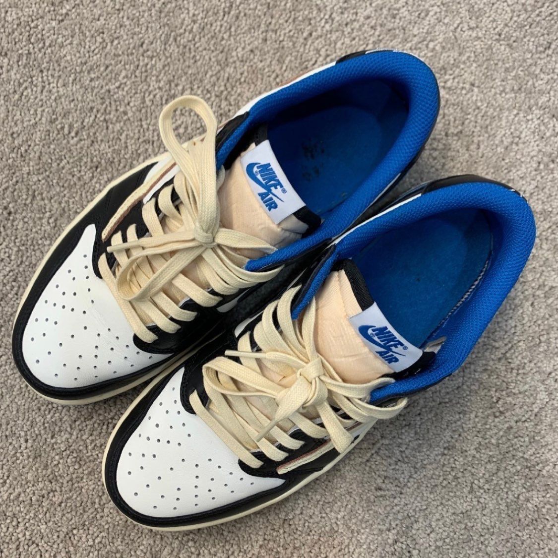 Nik Travis Scott x Fragment Design x Jordan Air Jordan1 Low OG SP /2.0 ローカットバスケットボールシューズ 男女兼用 並行輸入品 MD7866-140