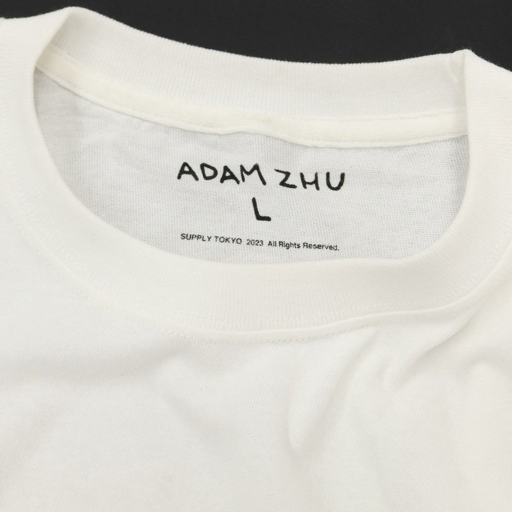 サプライトウキョウ SUPPLY TOKYO 2023年春夏 × ADAM ZHU クルーネック 半袖Ｔシャツ ホワイト【サイズL】【メンズ】