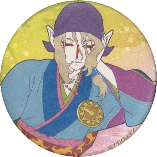【中古】バッジ・ピンズ 薬売り(等身/寝そべり) 和紙風缶バッジ 「くじメイト モノノ怪」 E-2賞