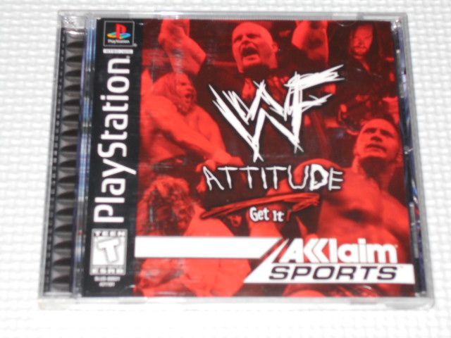 PS☆WWF ATTITUDE 海外版 北米版 ハガキ付☆箱付・説明書付・ソフト付 