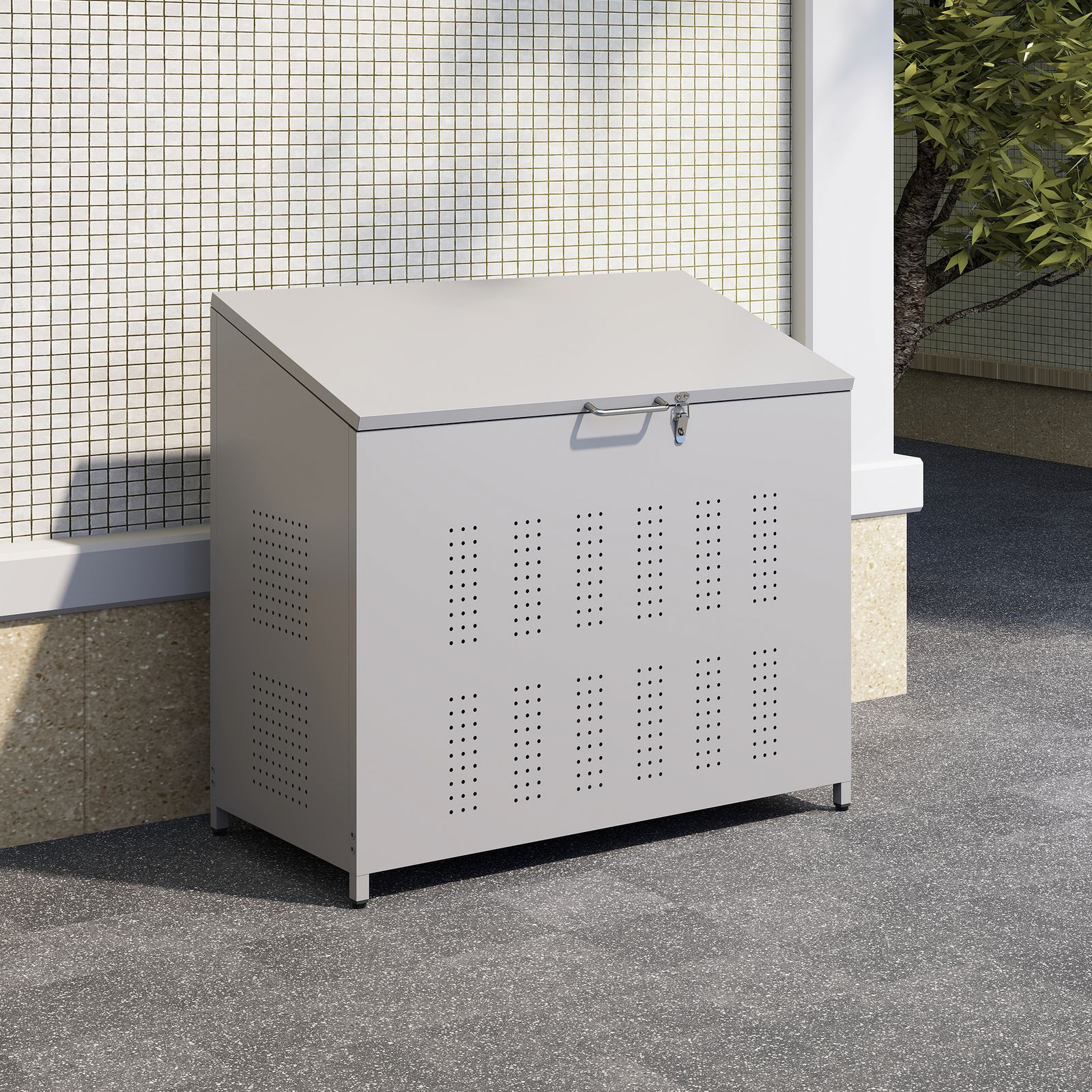 25%割 屋外ゴミ収納庫 ゴミ箱 屋外 ゴミ収集ボックス ごみ集積所 大容量 カラスよけ 野良猫対策 ゴミ荒らし防止 庭用 容量280L