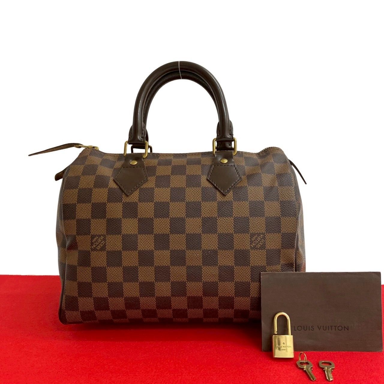 極 美品 鍵付き LOUIS VUITTON ルイヴィトン スピーディー25 ダミエ 