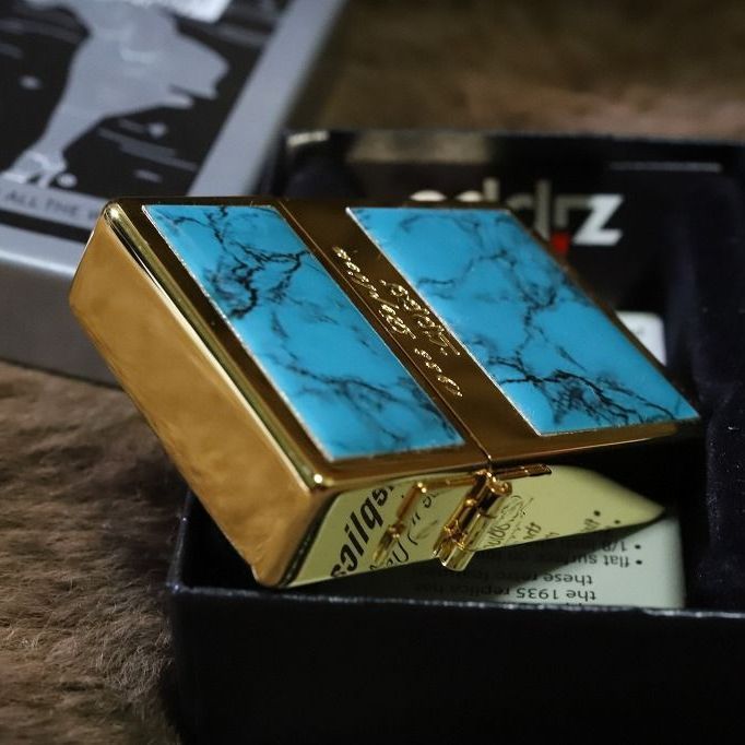 ZIPPO 1935 レプリカ ターコイズパネル ゴールド 金タンク 限定 