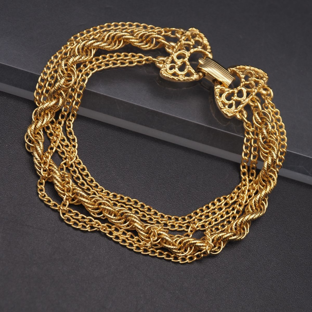 B685 Goldette ゴルデット ブレスレット 5連 チェーン ゴールド