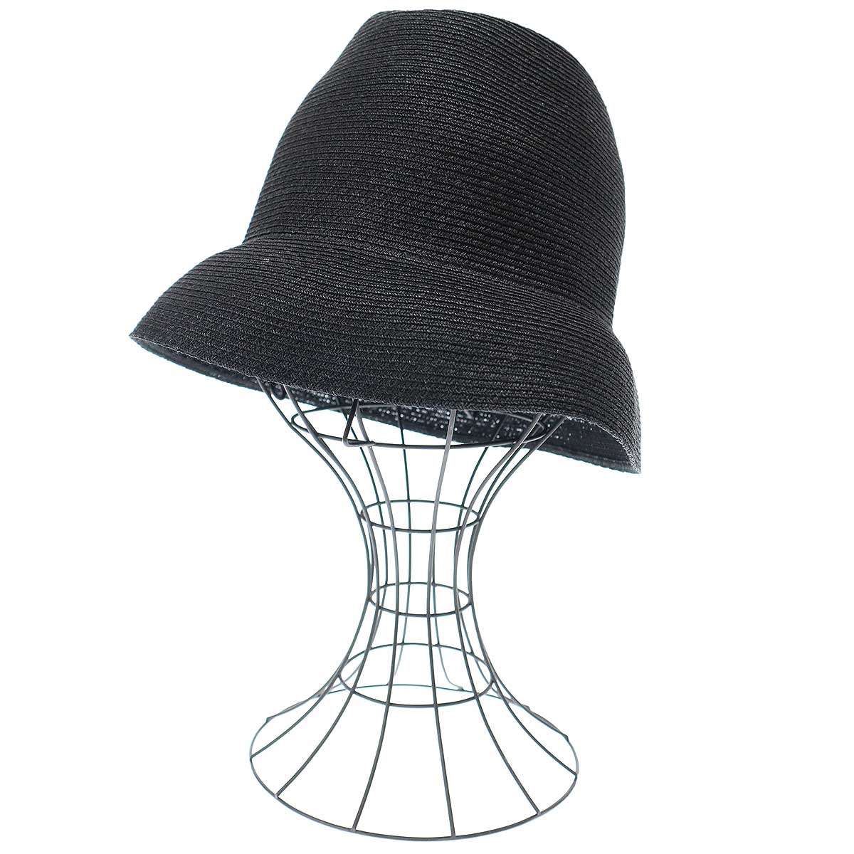 mame kurogouchi×KIJIMATAKAYUKI マメ クロゴウチ×キジマ タカユキ 22SS Blade Top Crown Cloche Hat リネンクロシェハット MM22SS-AC309 ブラック 56cm
