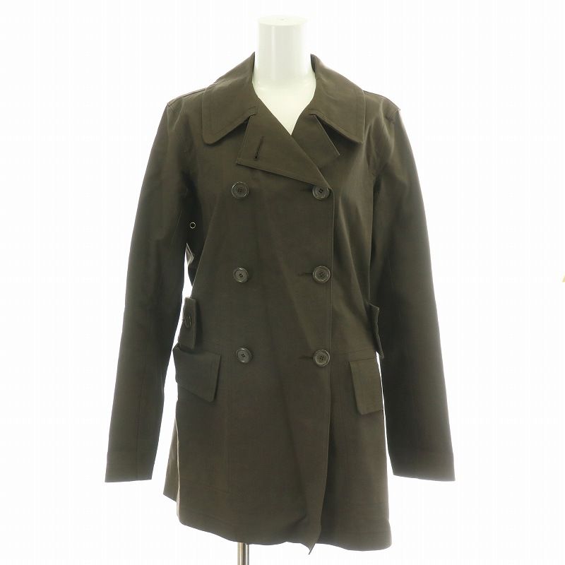 ルイヴィトン LOUIS VUITTON × マッキントッシュ MACKINTOSH ゴム引きコート レインコート ハーフ 裏地ダミエ 36 S カーキ 茶 ブラウン |MW GY40