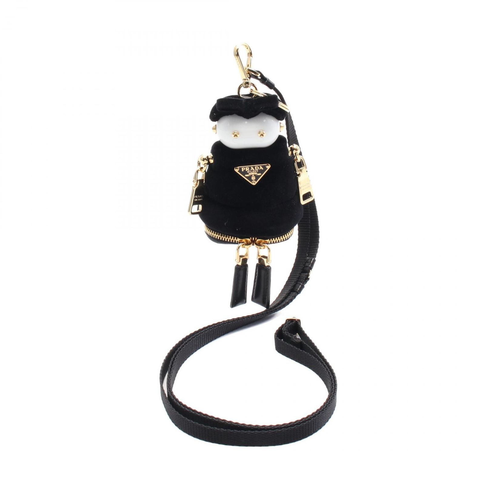プラダ PRADA チャーム Soft Robot 1TT2112C68F0002 ブラック その他 キーホルダー レディース