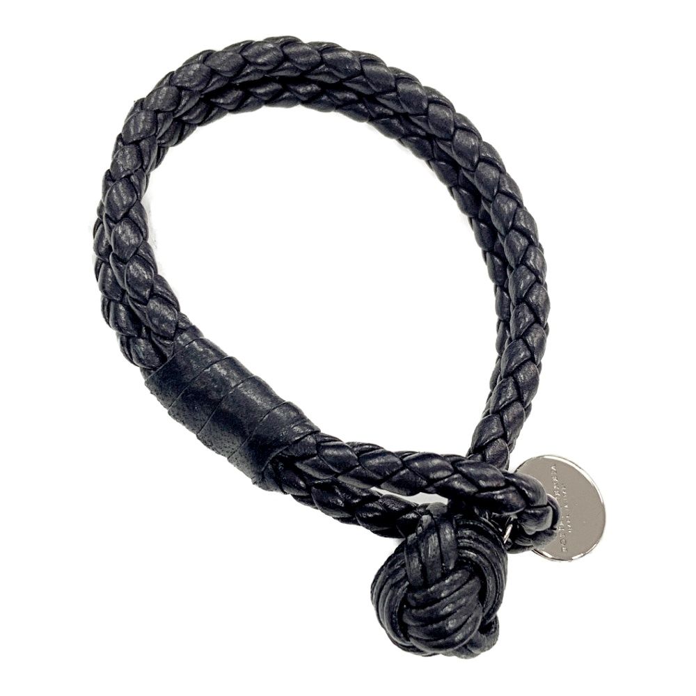 美品】BOTTEGA VENETA レザーブレスレット 925刻印 極美品△BOTTEGAVENETA ボッテガヴェネタ ロゴチャーム付き