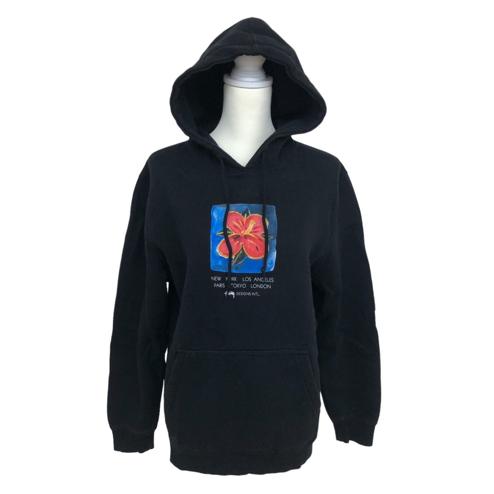 訳アリ】 STUSSY ステューシー パーカー 長袖 フロントプリント マフ 