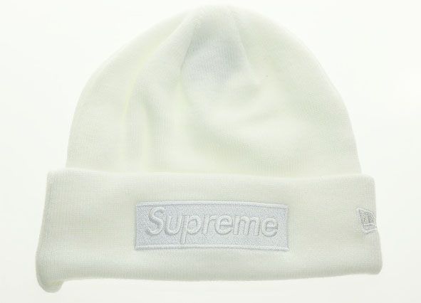シュプリーム SUPREME × NEW ERA 23AW BOX LOGO BEANIE WHITE ニューエラ コラボ ボックス ロゴ ビーニー ニット帽 白【ブランド古着ベクトル】【中古】AA241227