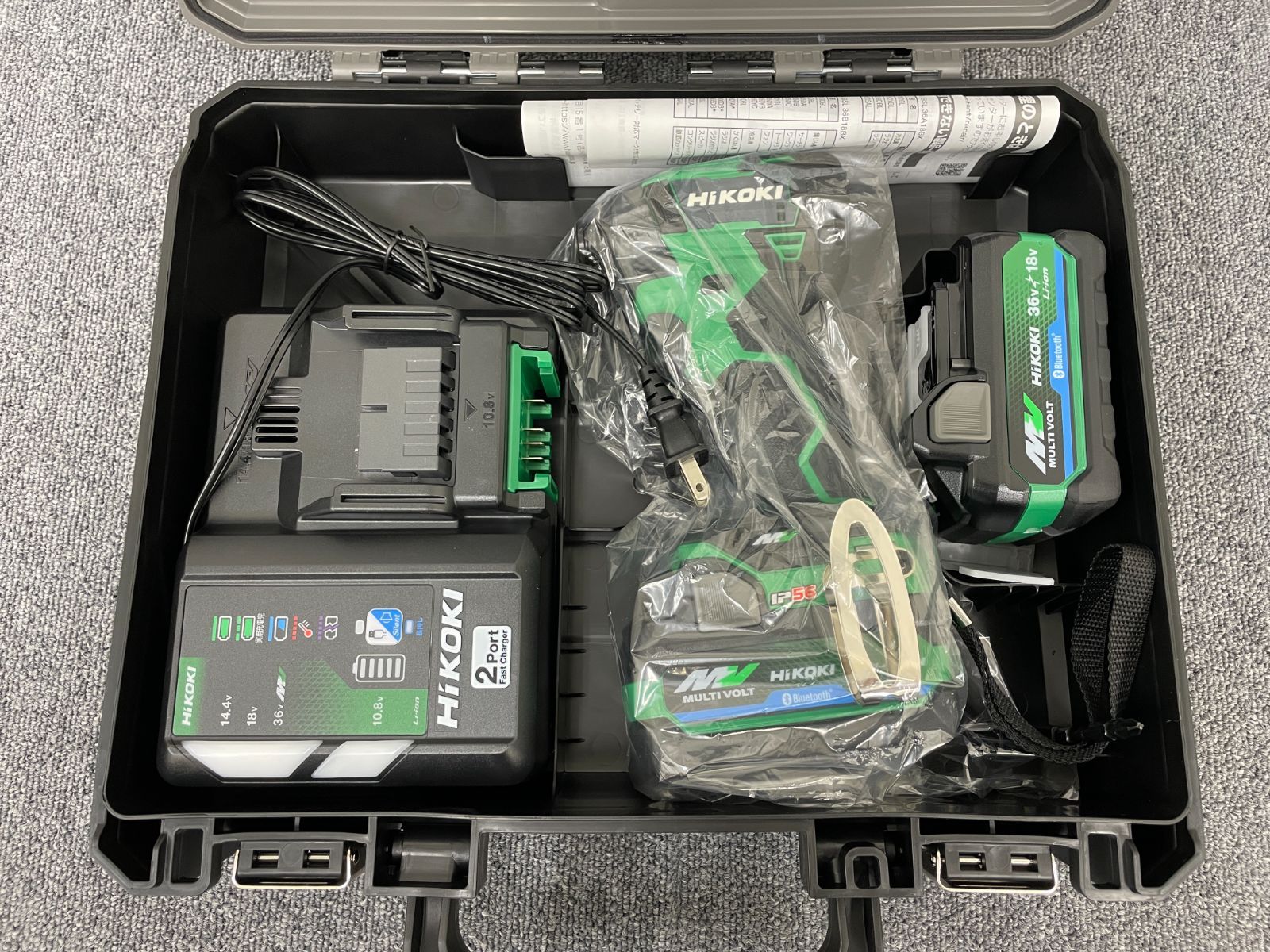 ♥ HiKOKI|ハイコーキ 36V コードレスインパクトドライバー WH36DD 2XHLSZ アグレッシブグリーン 電池２個付き B9|H111-8
