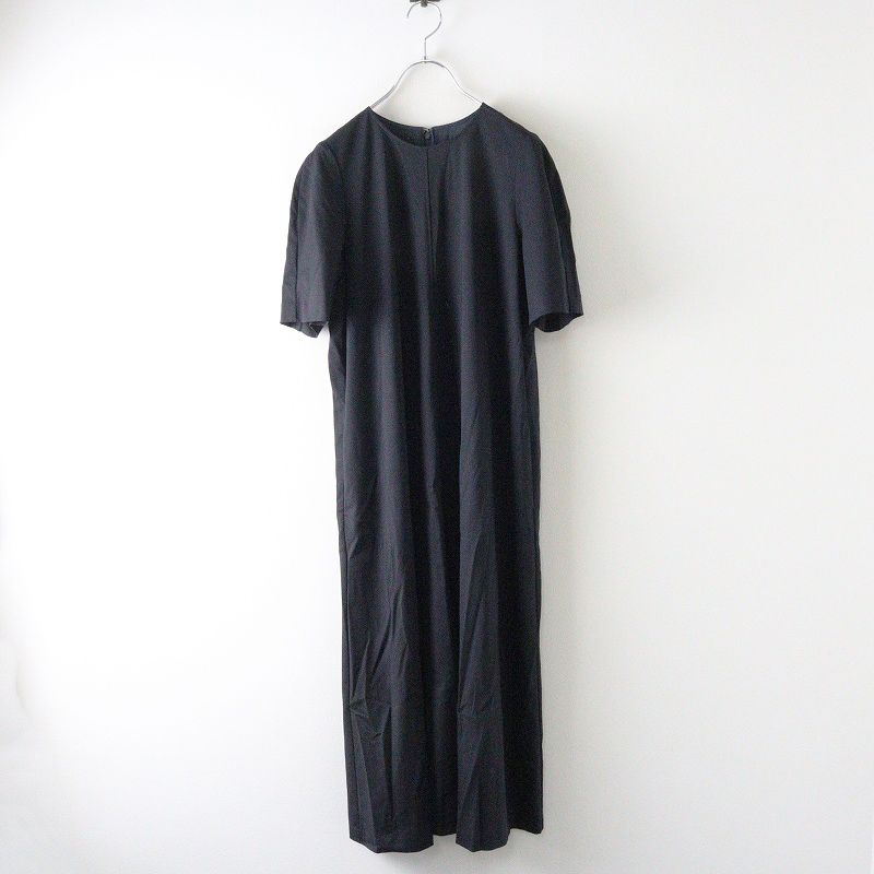 2025SS 23区 オンワード樫山 ストレッチポンチAラインワンピース 38｜ネイビー ドレス 半袖 フ 2400014562293