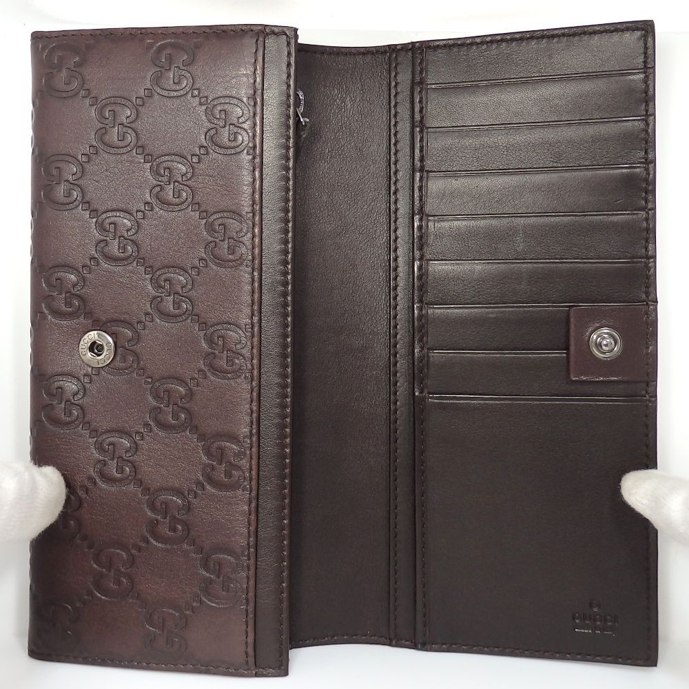 GUCCI】 グッチ グッチシマ レザー 二つ折り 長財布 233154 AOVIR