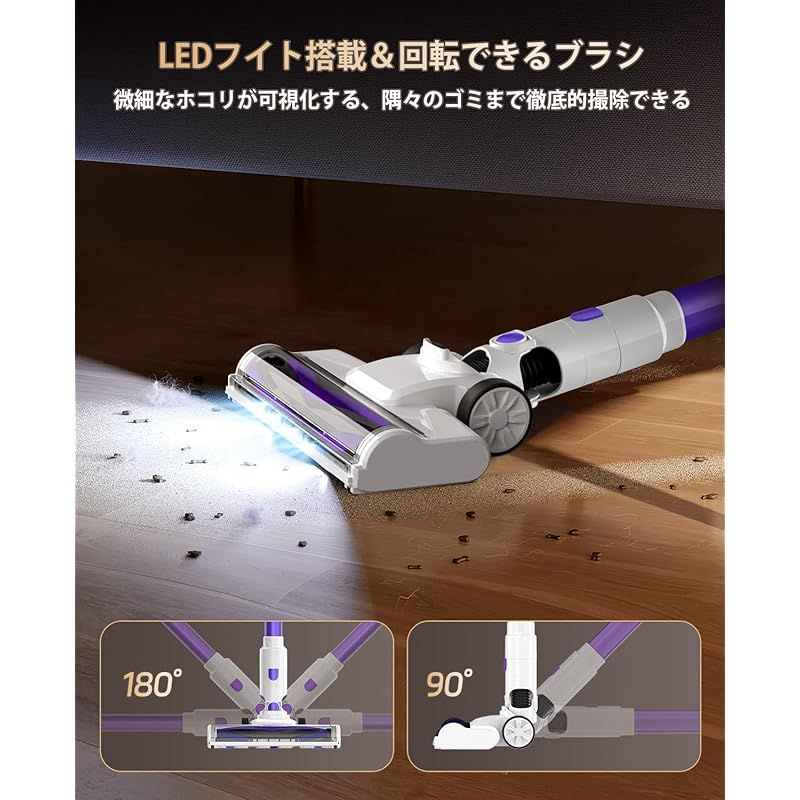 掃除機 コードレス 【2025革新モデル・55000pa強力吸引・60分