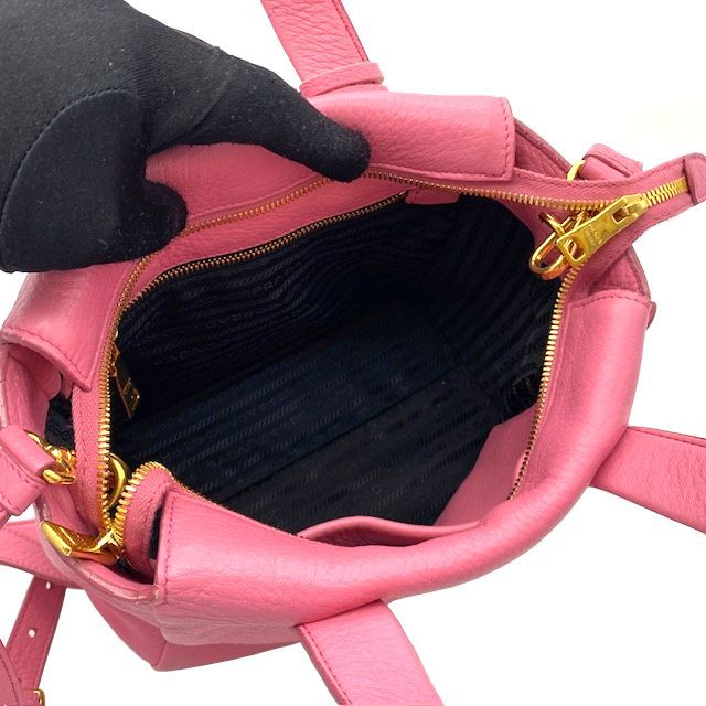 PRADA プラダ 2wayバッグ ショルダーバッグ レザー ピンク