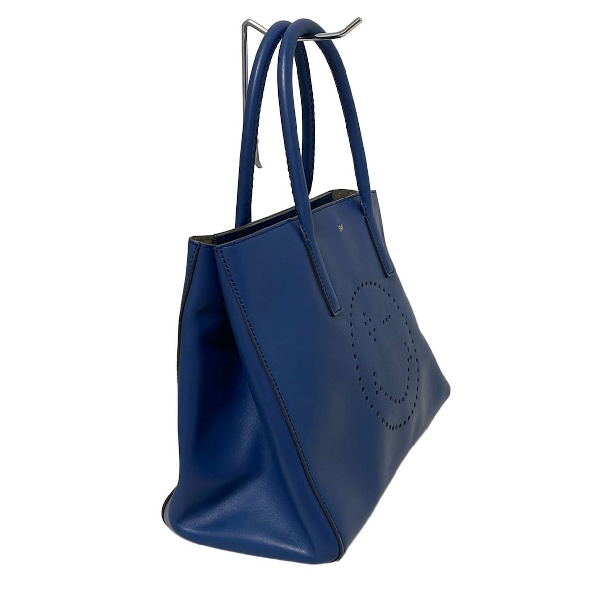 ANYA HINDMARCH 濃紺 レザートート ギャランティカード有