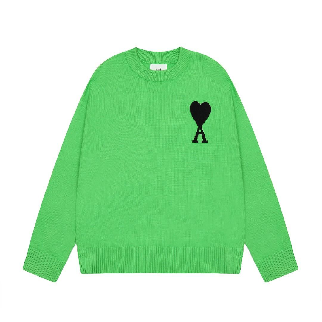 新品・未使用】AMI PARIS アミパリス ハートロゴ ラウンドネックニット 