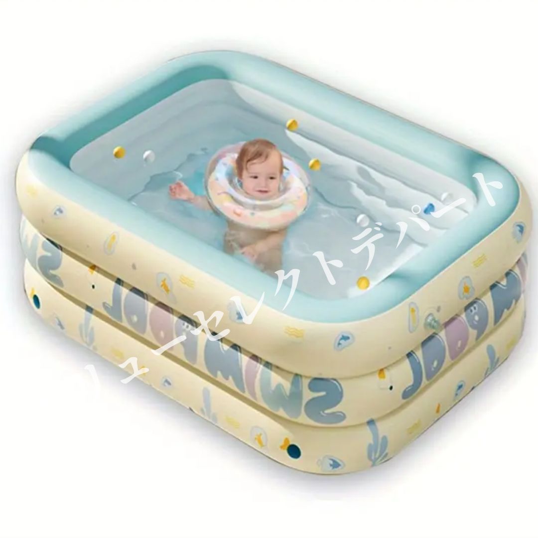 プール エアクッション 付き ボトム クッション 小型 ベビー スクエア 型 耐摩耗性 ウォータープレイ 対応 ヒート プロテクション 機能 搭載 家庭用 夏季 屋外 遊び用 コンパクト 安全 設計 水遊び 用具