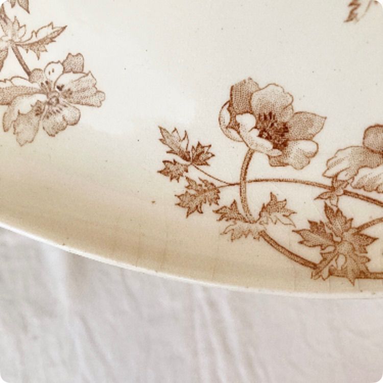  フランス直輸入 枯れたアンティークの風合いが素敵 ブラウン ジアン ラヴィエ皿 皿 食器