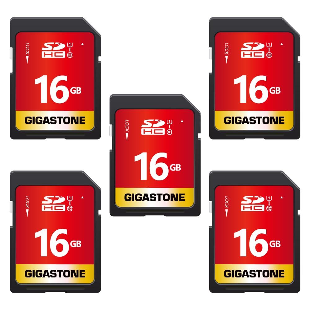Gigastone SDカード 16 GB セット SDHC メモリーカード 高速 フルHD ビデオ SD card デジタルカメラ Full HD UHS-I U 1 Class 10 ミニケース 付