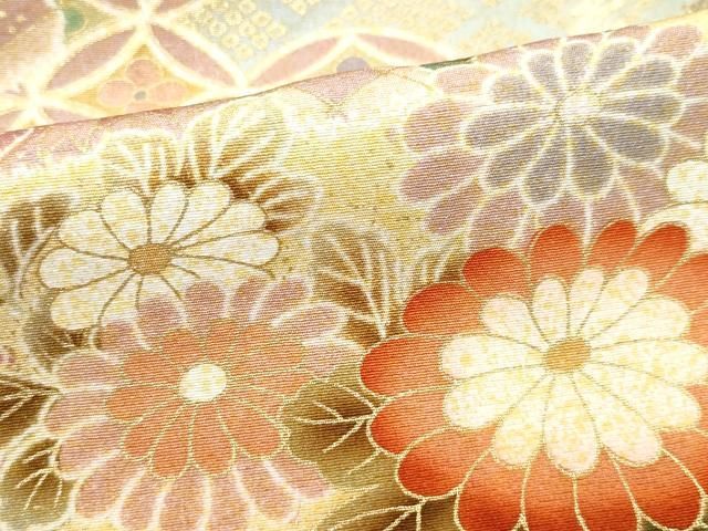 平和屋着物○訪問着 地紙草花文 金彩 さが美扱い 正絹 逸品 CAAU9922vf