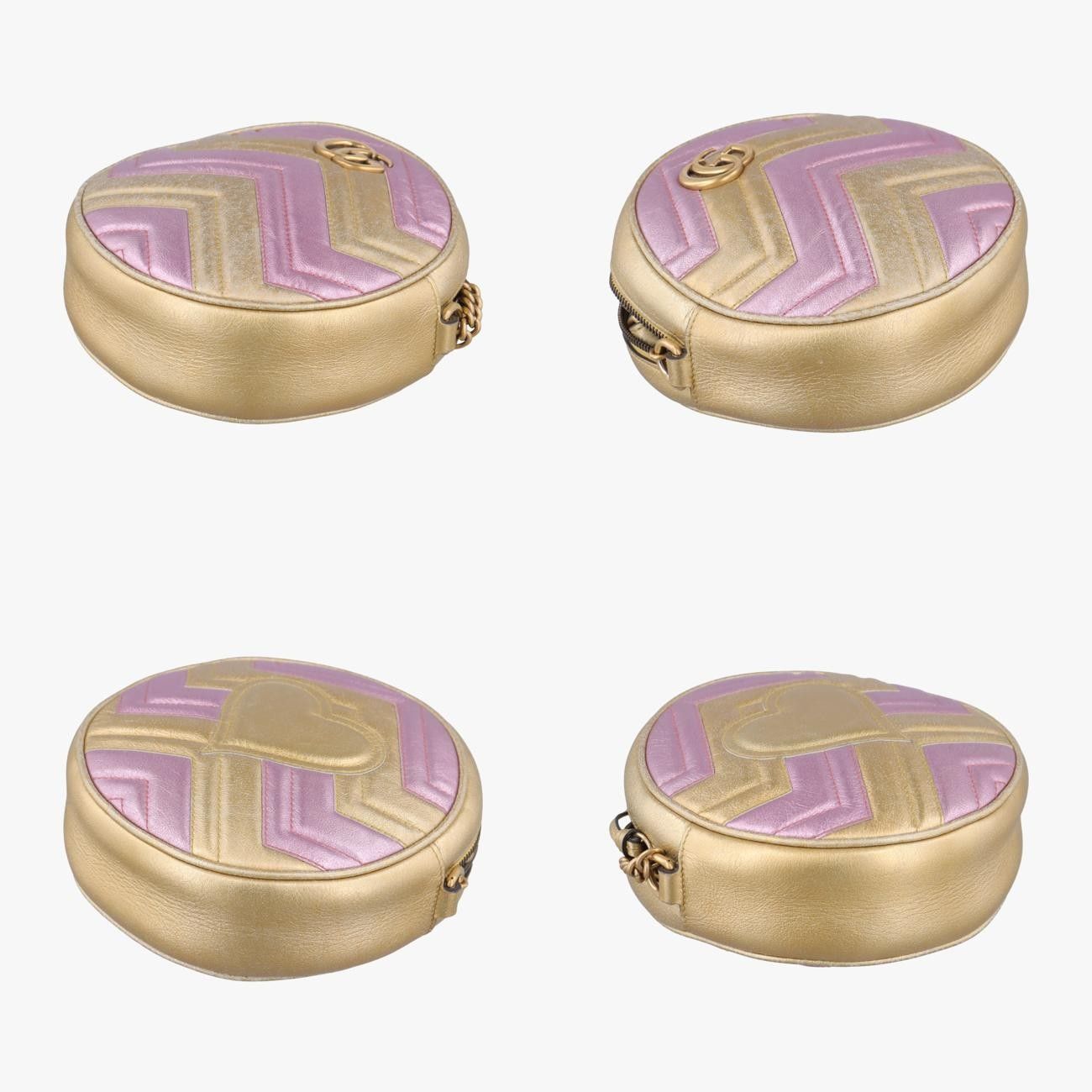 グッチGucciGGマーモントピンク×ゴールドレザー550154G027652212