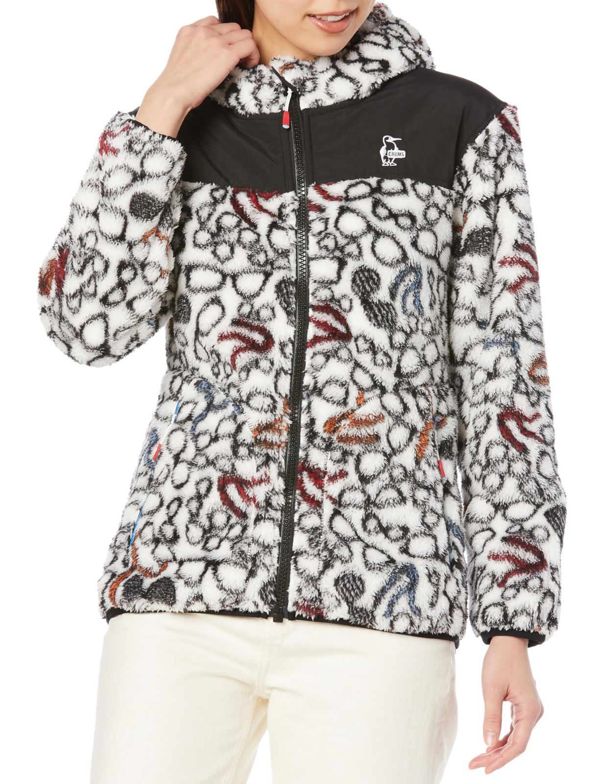 チャムス アウター Elmo Fleece Full Zip Parka レディース Glasses|BK L