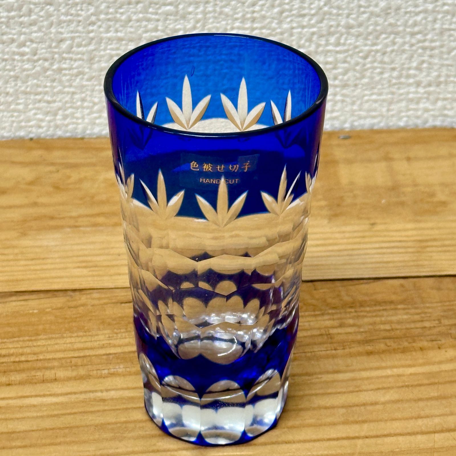 新品 正倉院切子 色被せ切子 5客セット！ ブルー 青 冷酒盃