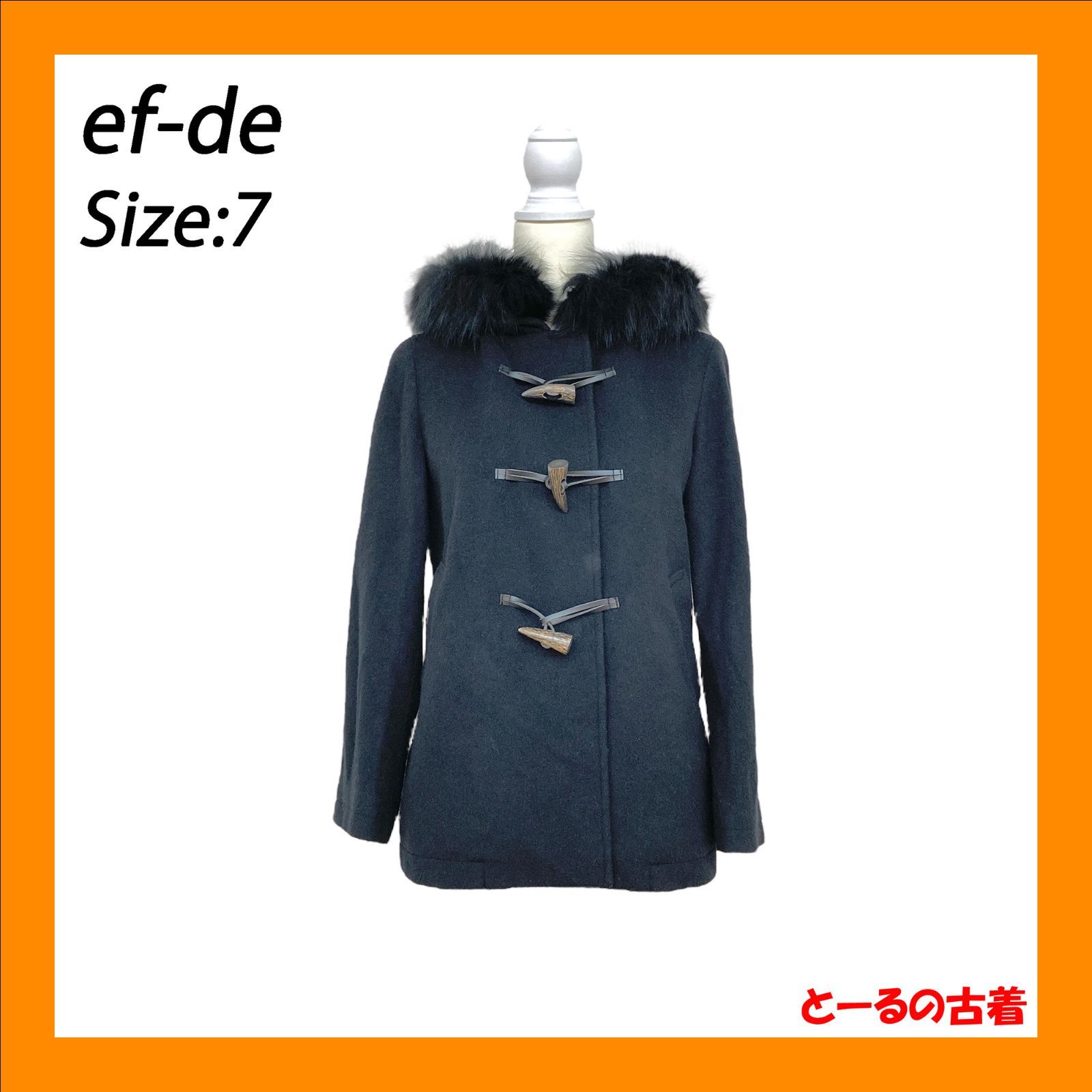 ef-de エフデ アウター ダッフルコート 長袖 ファー フード レディース 