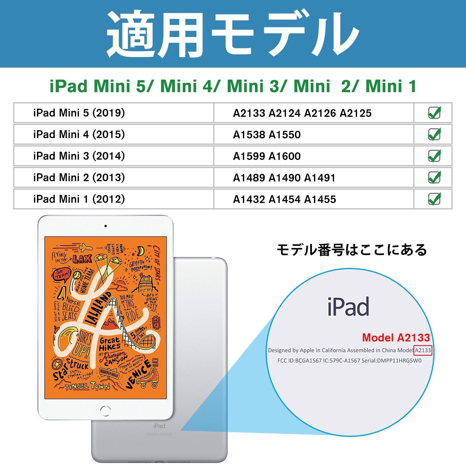 iPad Mini 5 4 3 2 1 保護ケース, 三つ折り フォリオ TPUバック