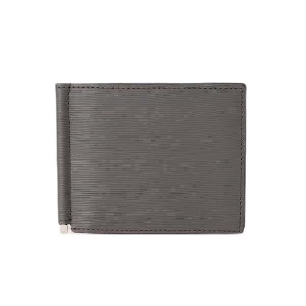 タケオキクチ 財布 NEW レザーリップルシリーズ マネークリップ付 サプレス ウォレット G8701373 メンズ チャコールグレー 014 00