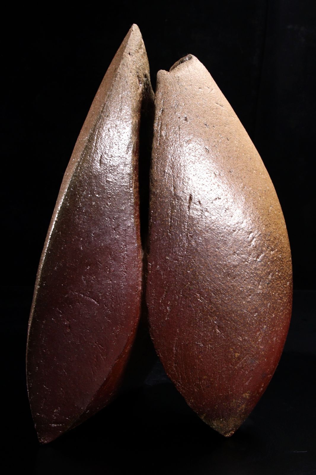 FROM JAPAN様専用】備前焼 川端文男 「扁壷」 特大39cm 共箱