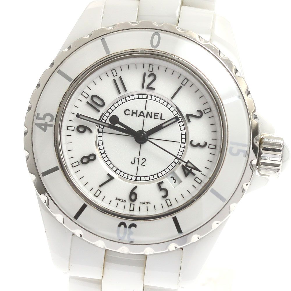 シャネル CHANEL H0968 J12 33ｍｍ 白セラミック クォーツ レディース_883103