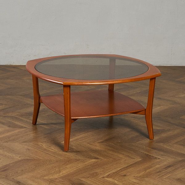 英国 ヴィンテージ スモーク ガラストップ コーヒーテーブル センターテーブル イギリス 94228