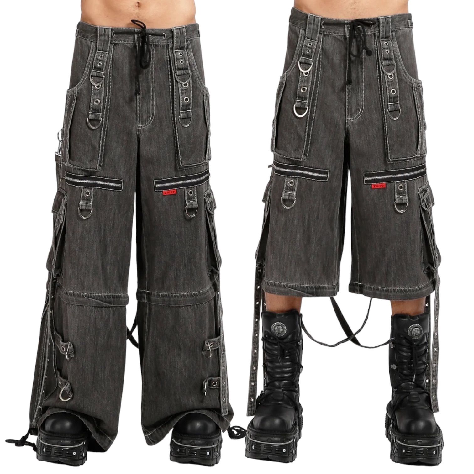 正規取扱店☆TRIPP NYCウォッシュデニム// X-STRAP PANT BLACK