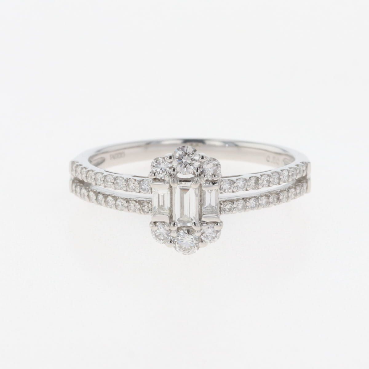 メレダイヤ デザインリング プラチナ 指輪 リング 12.5号 Pt900  