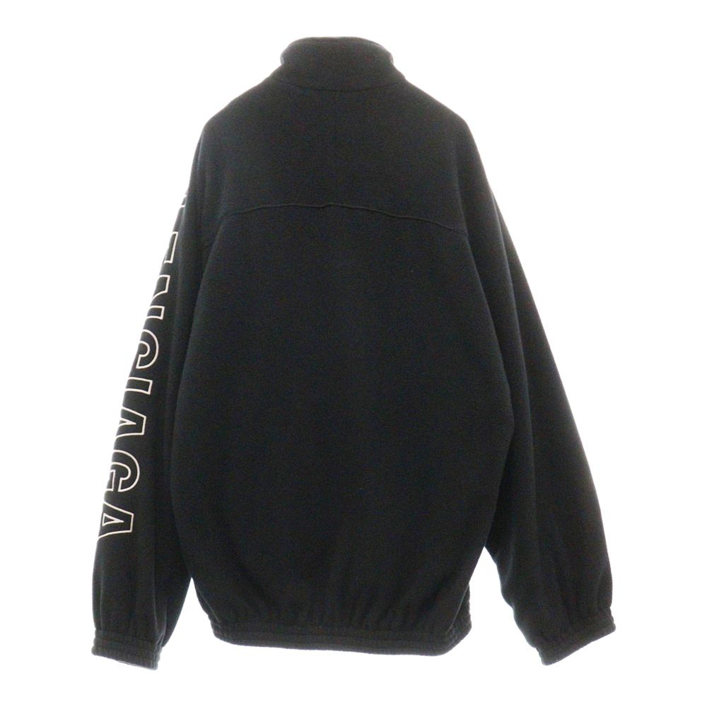 BALENCIAGA (バレンシアガ) 23AW Pile Oversize Tracksuit 755106 TJQ32 スリーブロゴ刺繍 ハイネックジャケット  フリースジップアップブルゾン ブラック - メルカリ