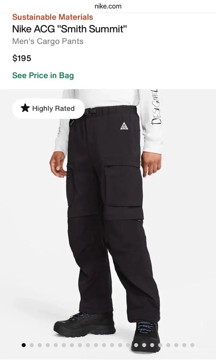 S アメリカ ヨーロッパ版 NIKE ナイキ ACG スミス サミット カーゴ パンツ ブラック US の間