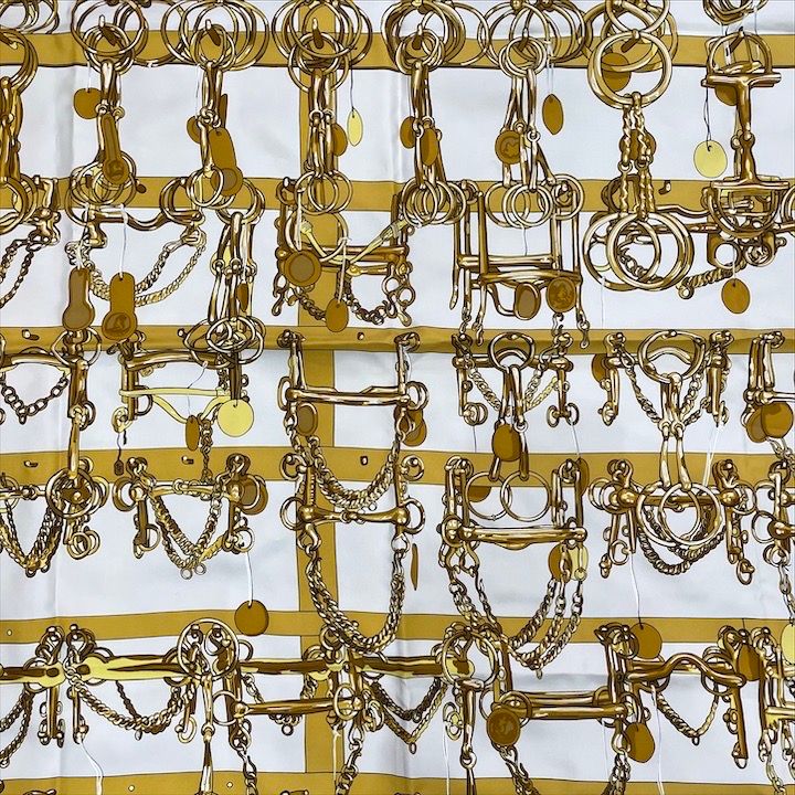 超美品 HERMES エルメス 大判 スカーフ ストール SILK シルク 100  