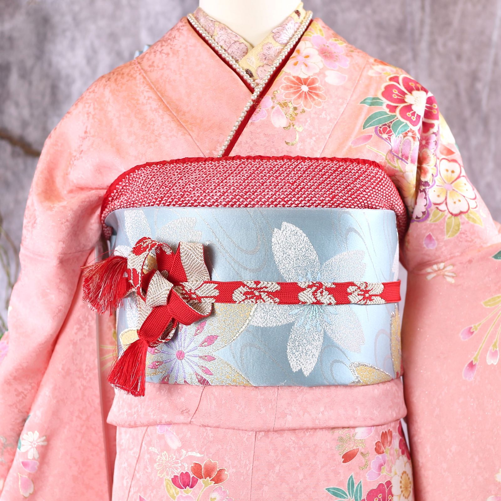 振袖フルセット 振袖セット 振袖 S～Mサイズ 中古 ピンク×新古典 美品