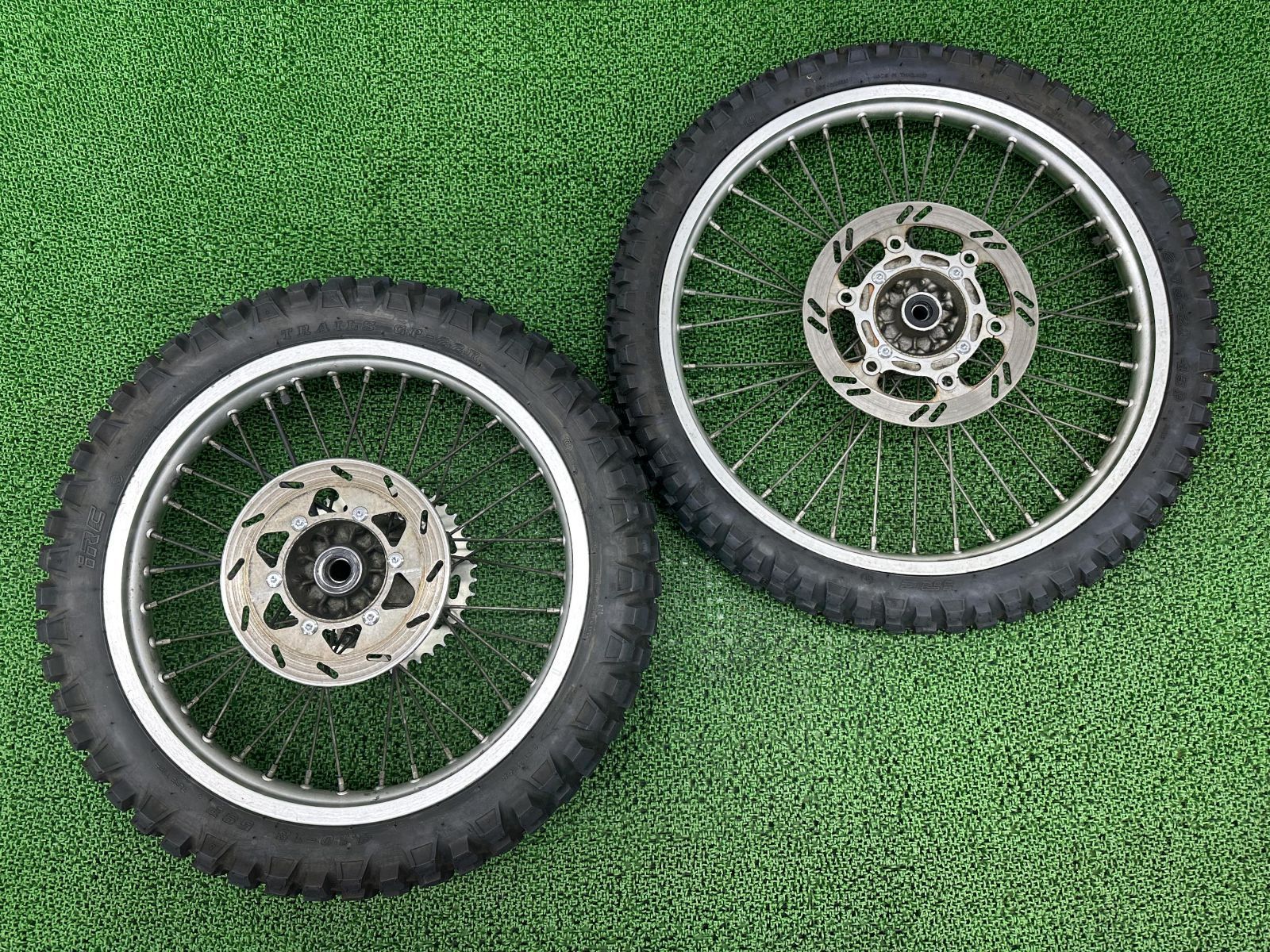 KDX125SR ホイール 前後 カワサキ 純正 中古 バイク 部品 DX125A DIDノーマルスポーク ディスク IRCタイヤ スプロケット セット
