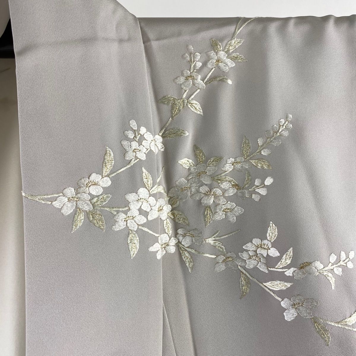 染め分け】正絹 訪問着 落款 鶴梅家松紅葉他 一つ紋 袷 染め分け】正絹