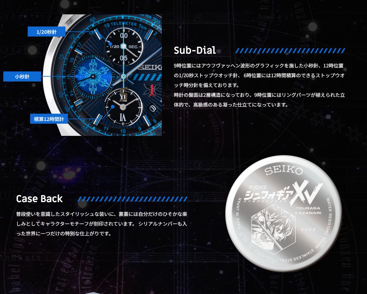 風鳴 翼モデル セイコー 戦姫絶唱シンフォギアXV ETZA-5621 Seiko 