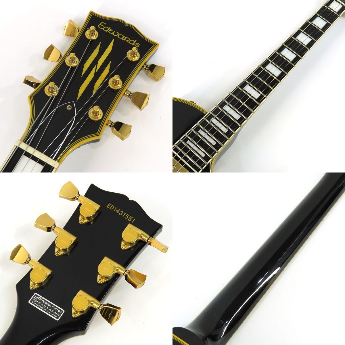 Edwards エドワーズ E-LP-113LTC ブラック レスポール カスタム エレキギター ※中古