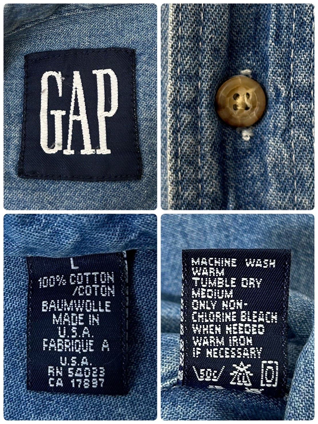 レア‼️90s【GAP】デニム チャイナジャケット カンフーボタン vintage レア‼️90s【GAP】デニム チャイナジャケット カンフーボタン vintage